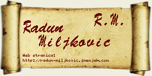 Radun Miljković vizit kartica